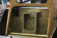 First look at the custom-built area for the boot refrigerator.